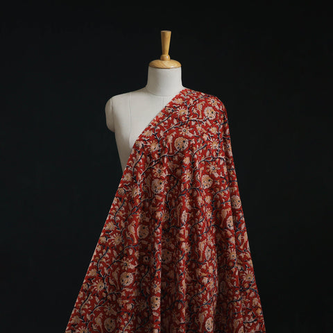 Natural dyed hand block print cotton kalamkari fabric 01