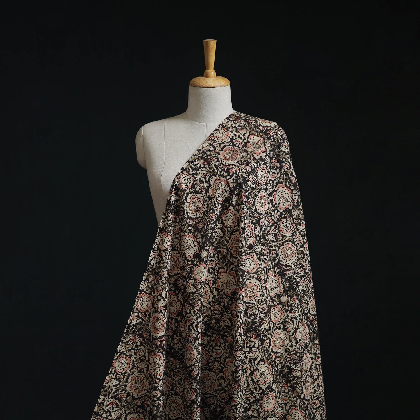 Natural dyed hand block print cotton kalamkari fabric 09