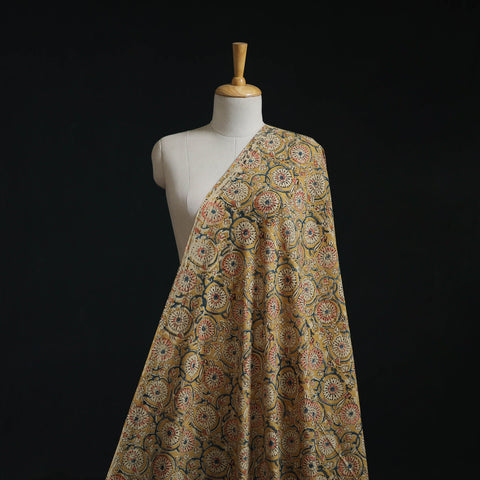 Natural dyed hand block print cotton kalamkari fabric 15