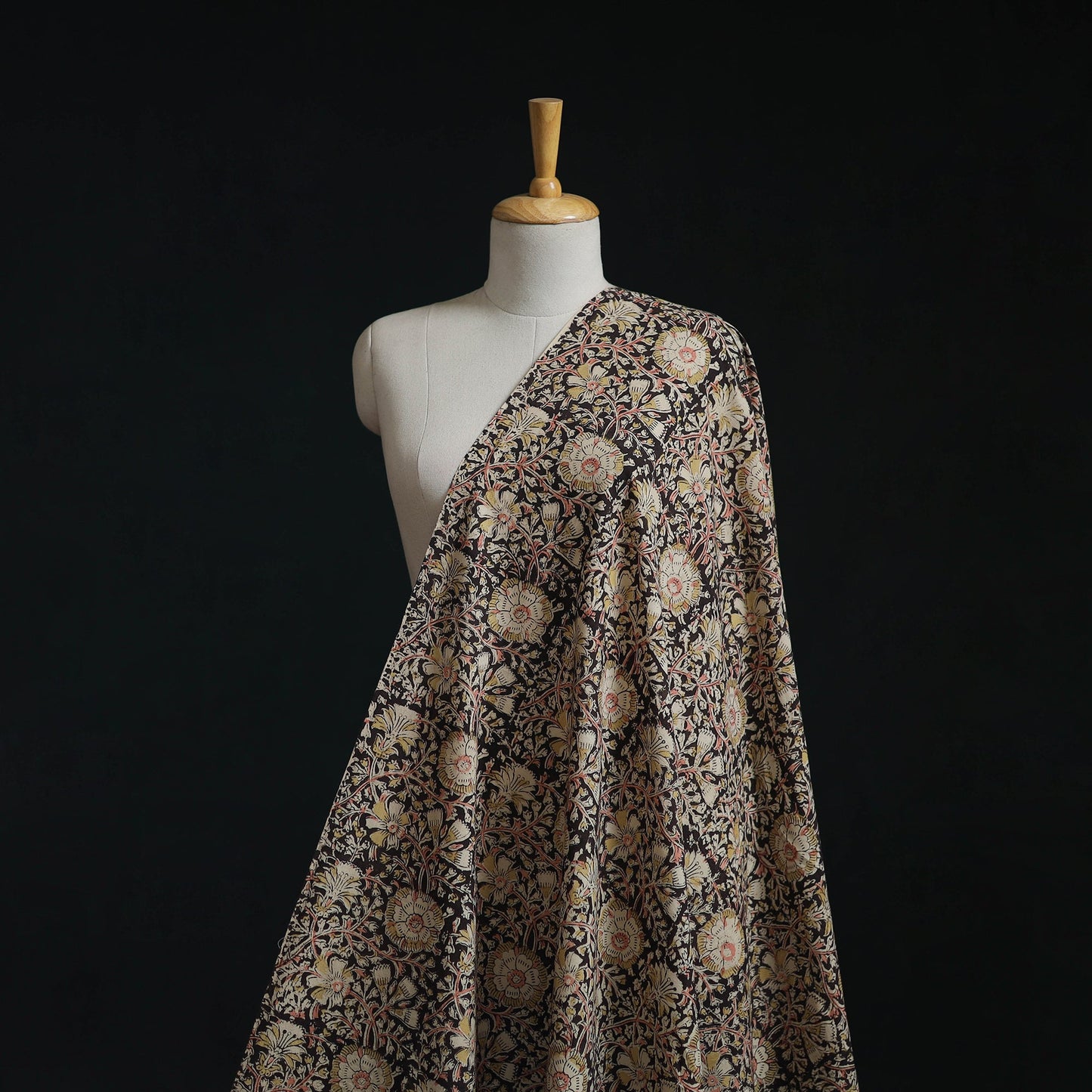 Natural dyed hand block print cotton kalamkari fabric 20