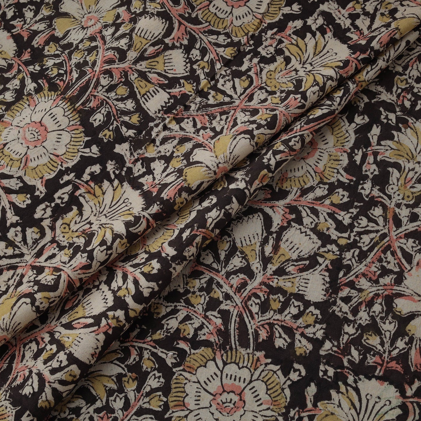 Natural dyed hand block print cotton kalamkari fabric 20
