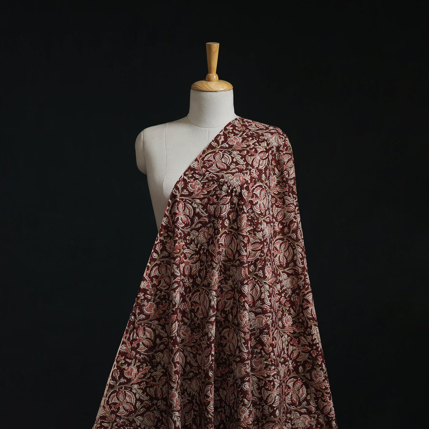 Natural dyed hand block print cotton kalamkari fabric 21