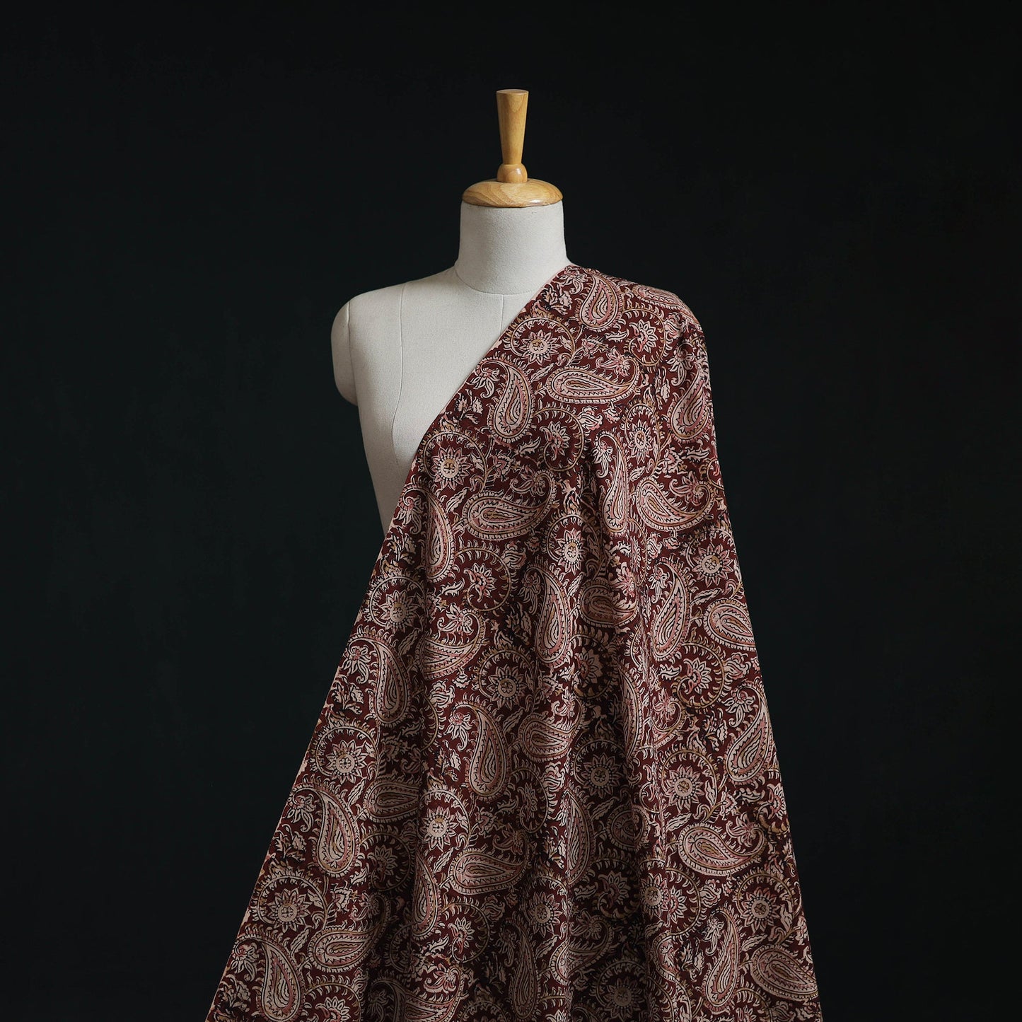 Natural dyed hand block print cotton kalamkari fabric 25