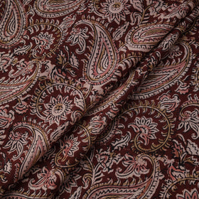 Natural dyed hand block print cotton kalamkari fabric 25