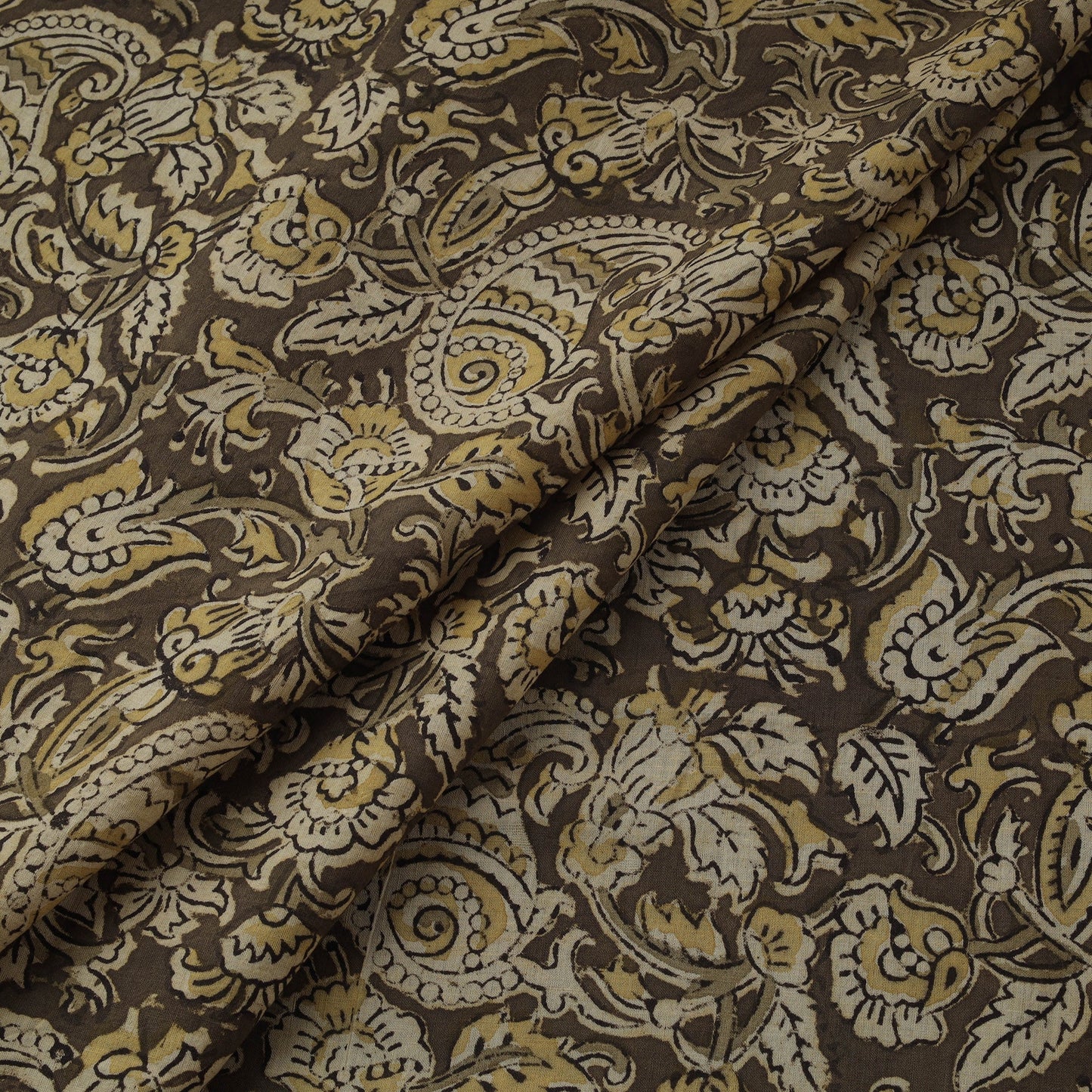 Natural dyed hand block print cotton kalamkari fabric 28