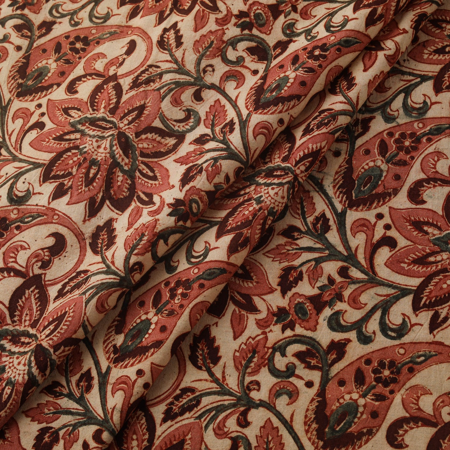 Natural dyed hand block print cotton pedana kalamkari