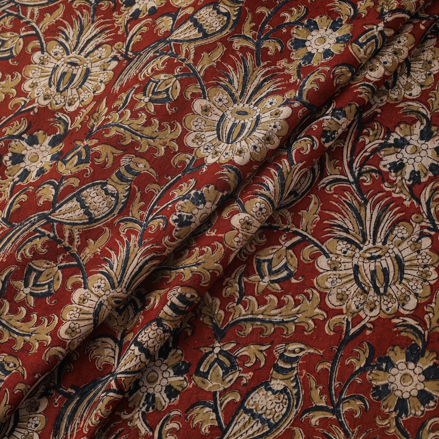 Natural dyed hand block print cotton pedana kalamkari