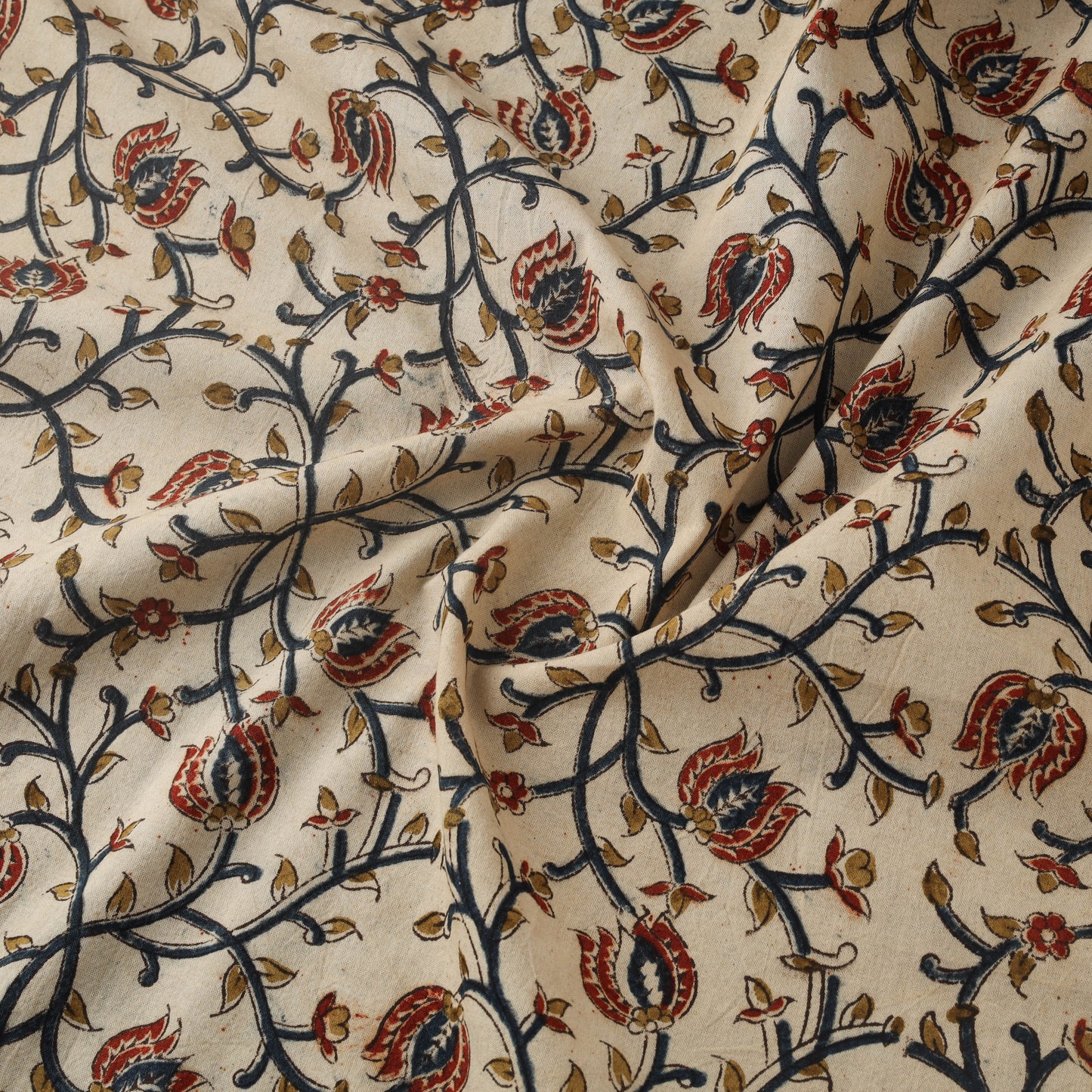 Natural dyed hand block print cotton pedana kalamkari