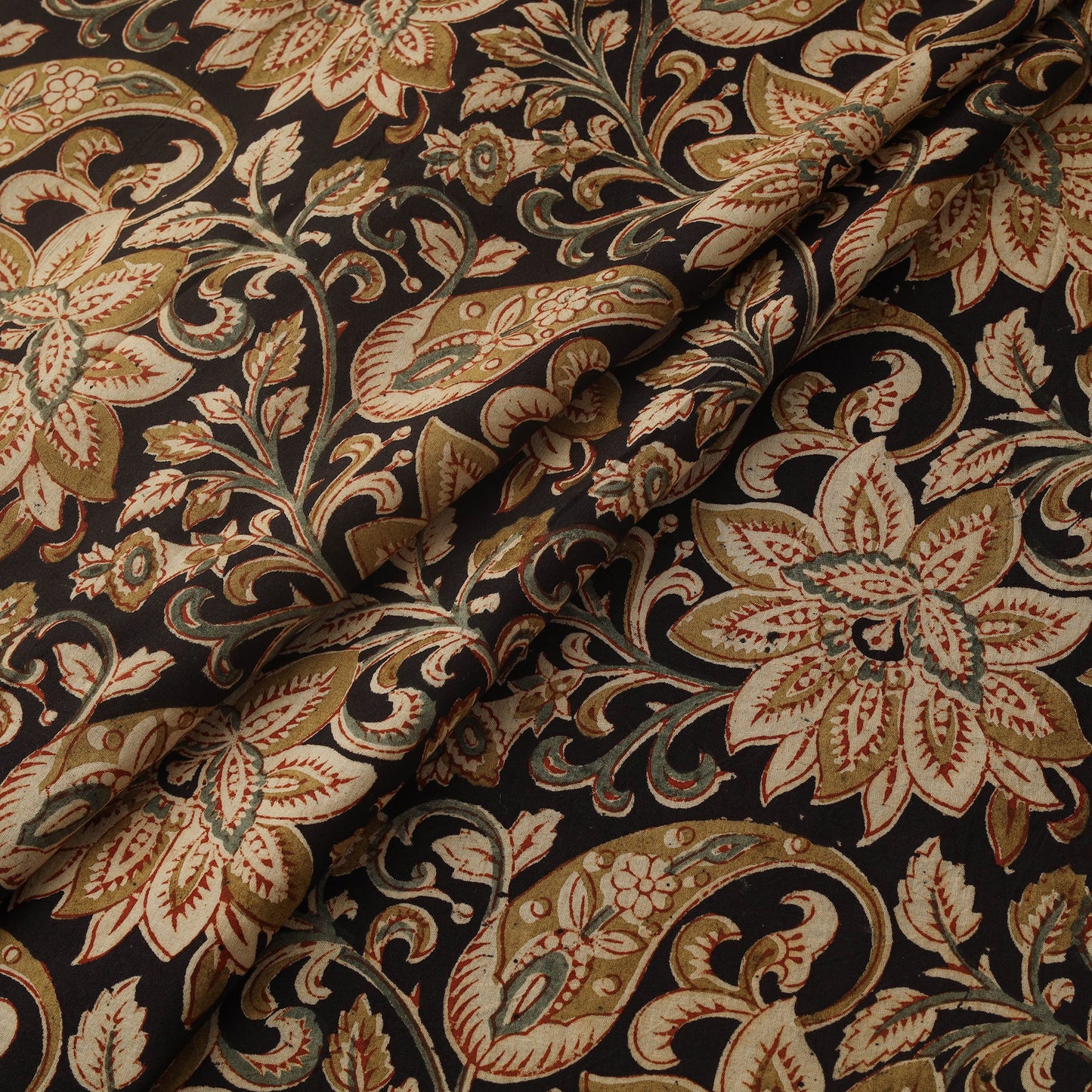 Natural dyed hand block print cotton pedana kalamkari