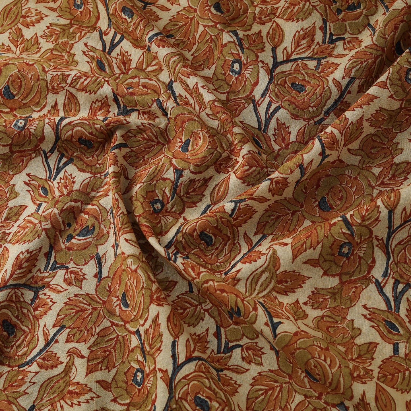 Natural dyed hand block print cotton pedana kalamkari