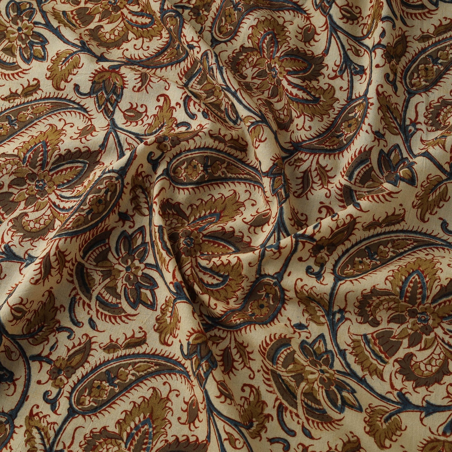 Natural dyed hand block print cotton pedana kalamkari