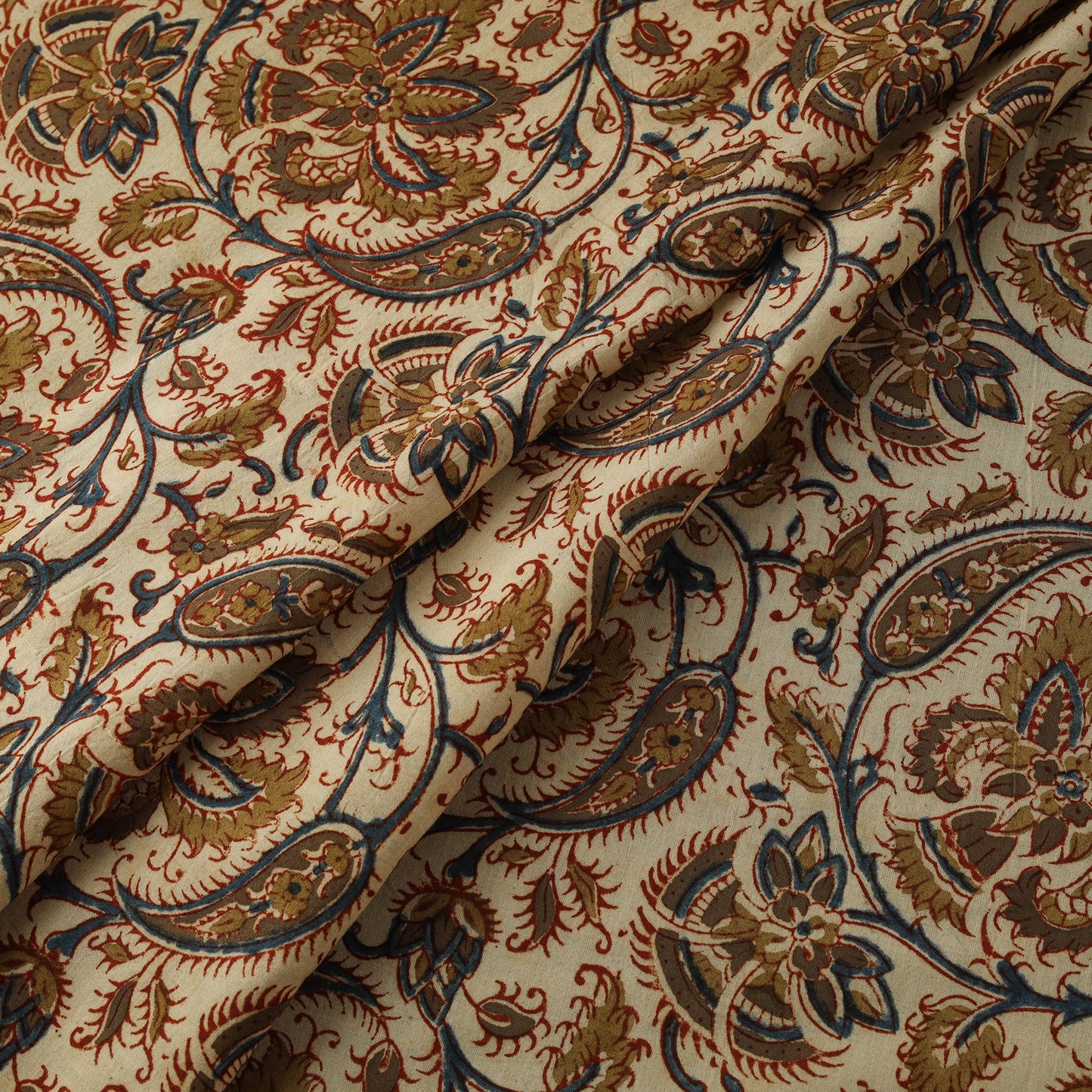 Natural dyed hand block print cotton pedana kalamkari