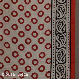 Natural dyed hand block print pure mul cotton bagru saree