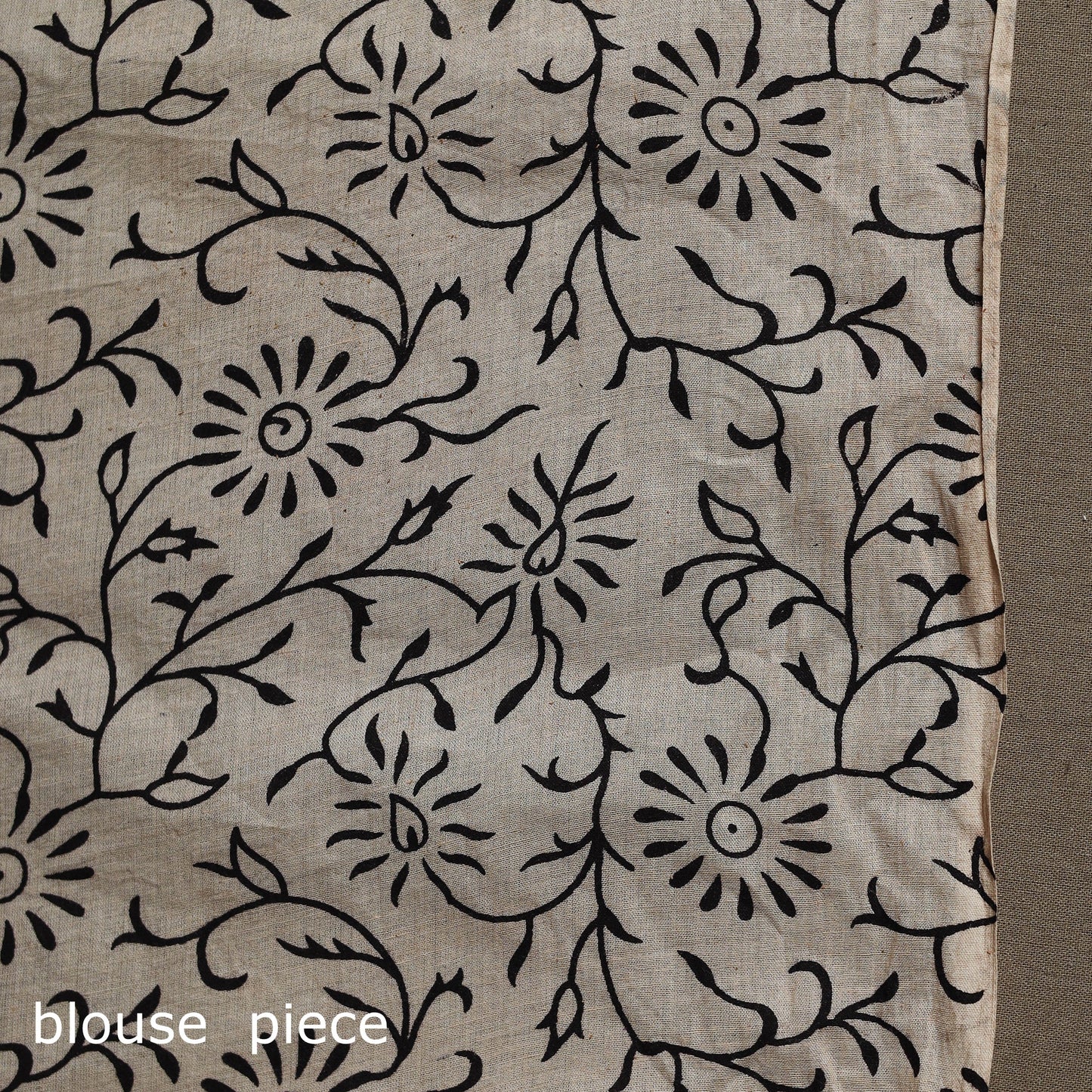 Natural dyed hand block print pure mul cotton bagru saree