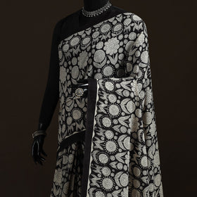 Natural dyed hand block print pure mul cotton bagru saree