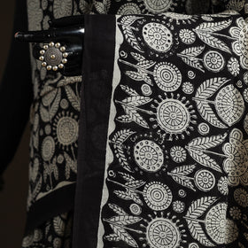 Natural dyed hand block print pure mul cotton bagru saree