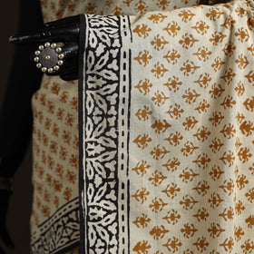 Natural dyed hand block print pure mul cotton bagru saree