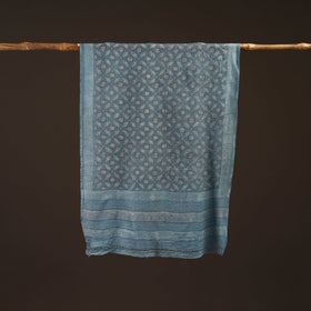 Natural dyed hand printed pure wool akola stole 04