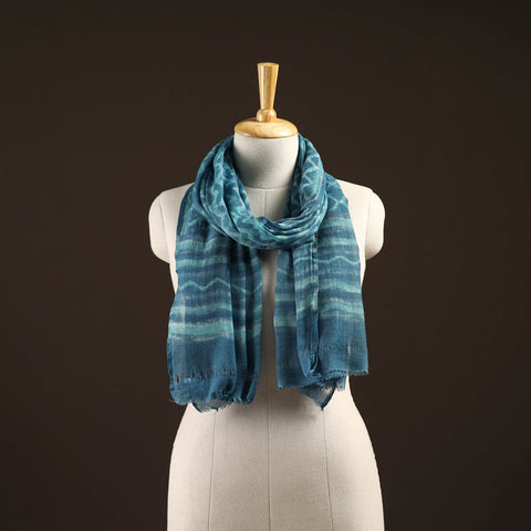 Natural dyed hand printed pure wool akola stole 19