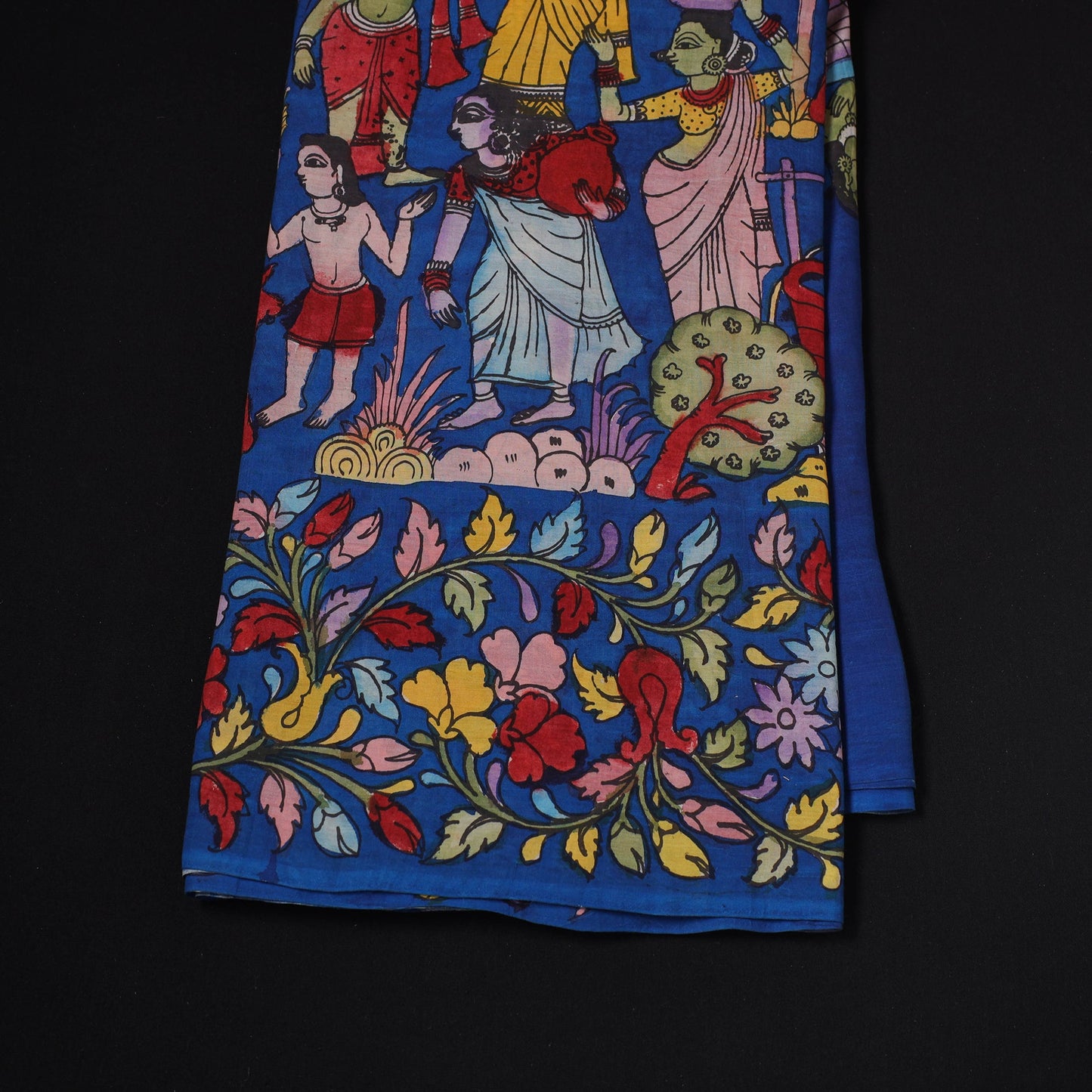 Natural dyed handloom chanderi silk handpainted