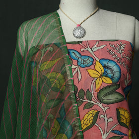 Natural dyed handloom chanderi silk handpainted