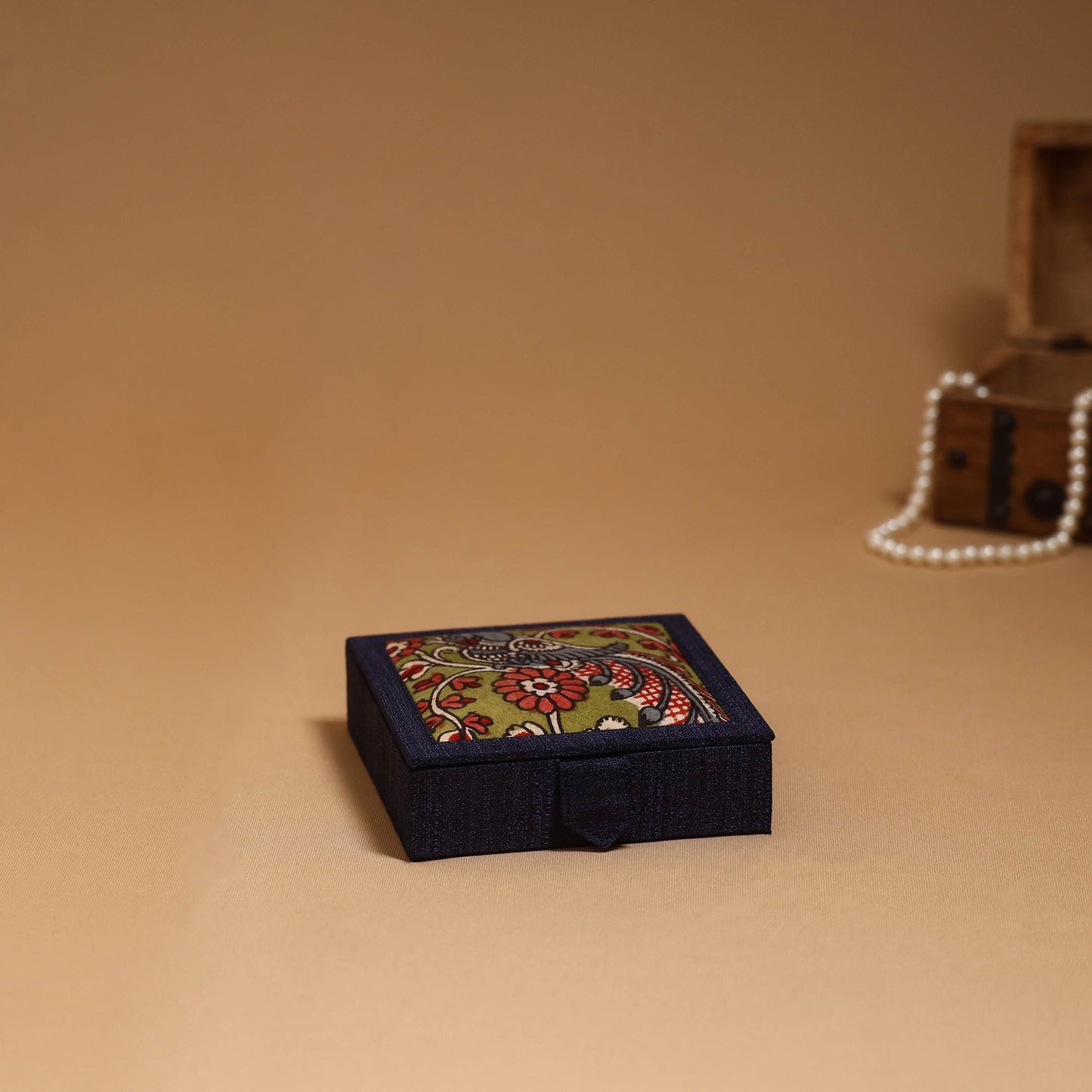 Natural dyed handpainted kalamkari jewellery box 13
