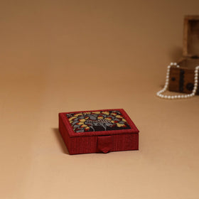 Natural dyed handpainted kalamkari jewellery box 14