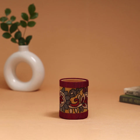 Natural dyed handpainted kalamkari pen stand 03