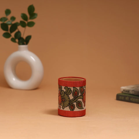 Natural dyed handpainted kalamkari pen stand 04