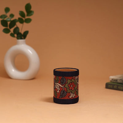 Natural dyed handpainted kalamkari pen stand 08