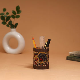 Natural dyed handpainted kalamkari pen stand 13