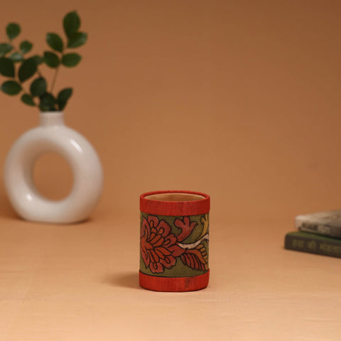 Natural dyed handpainted kalamkari pen stand 14