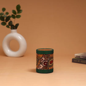 Natural dyed handpainted kalamkari pen stand 17