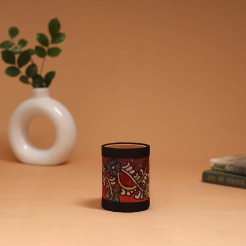 Natural dyed handpainted kalamkari pen stand 22