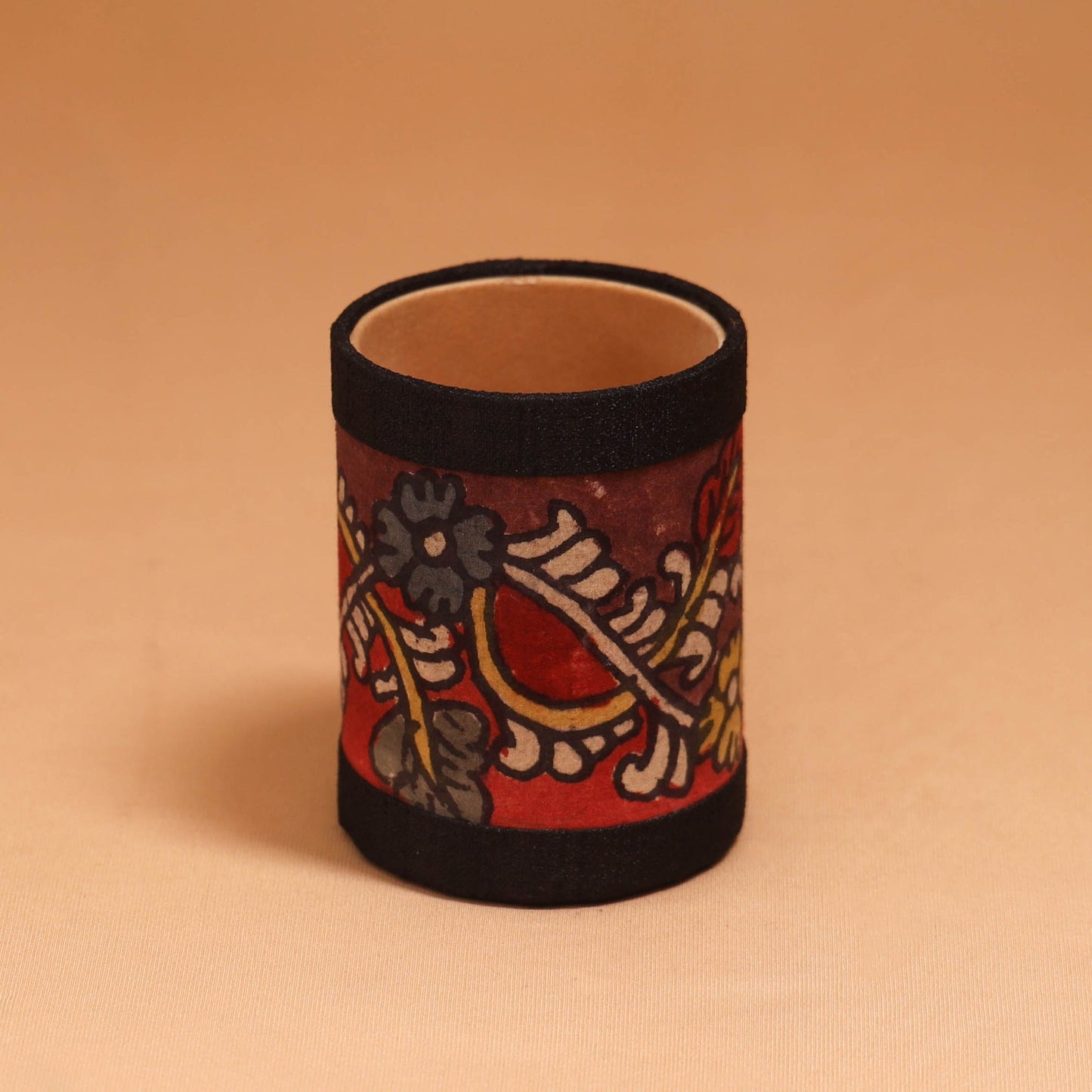 Natural dyed handpainted kalamkari pen stand 22