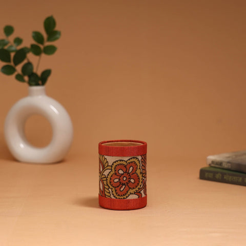 Natural dyed handpainted kalamkari pen stand 26