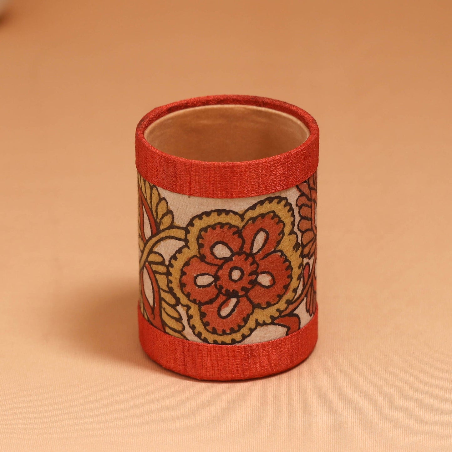 Natural dyed handpainted kalamkari pen stand 26