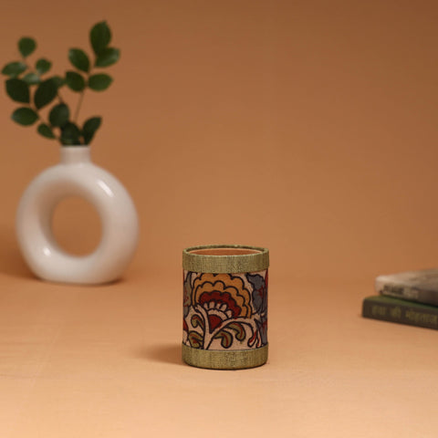 Natural dyed handpainted kalamkari pen stand 30