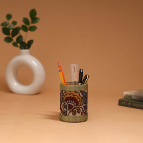 Natural dyed handpainted kalamkari pen stand 30