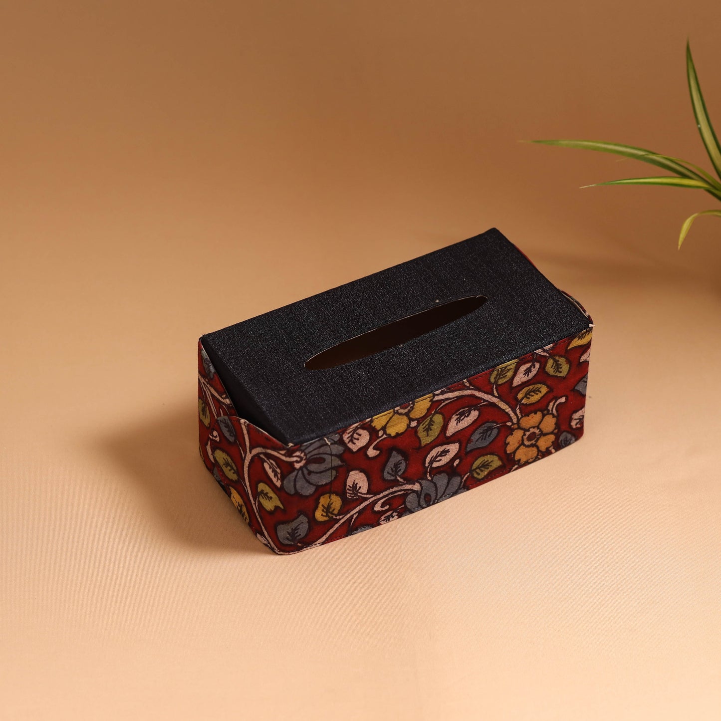 Natural dyed handpainted kalamkari tissue box 30