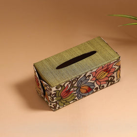 Natural dyed handpainted kalamkari tissue box 31