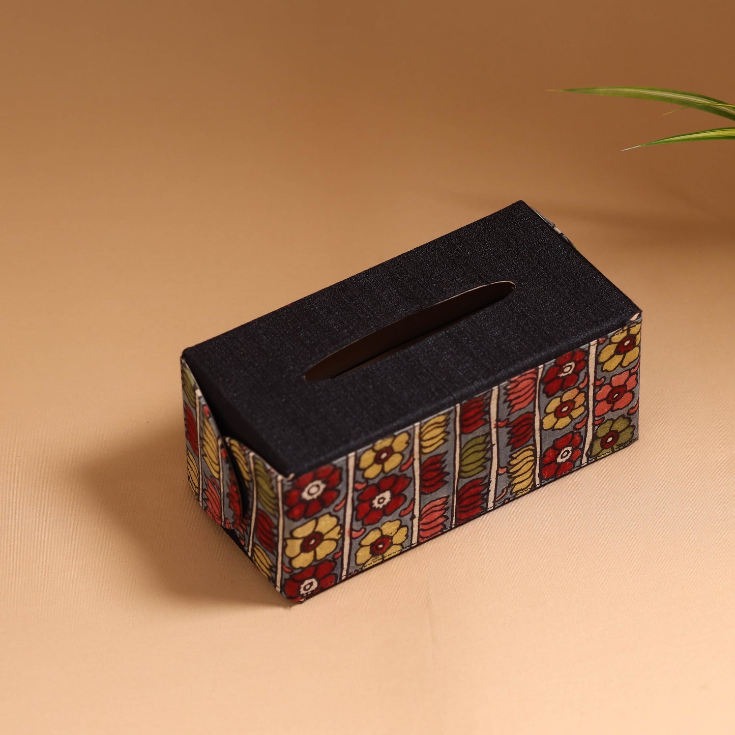 Natural dyed handpainted kalamkari tissue box 32