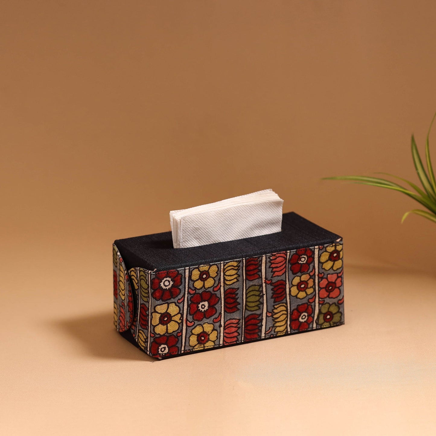 Natural dyed handpainted kalamkari tissue box 32