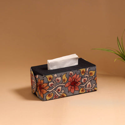 Natural dyed handpainted kalamkari tissue box 34