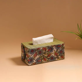 Natural dyed handpainted kalamkari tissue box 35