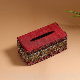 Natural dyed handpainted kalamkari tissue box 37
