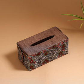 Natural dyed handpainted kalamkari tissue box 39