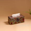 Natural dyed handpainted kalamkari tissue box 40