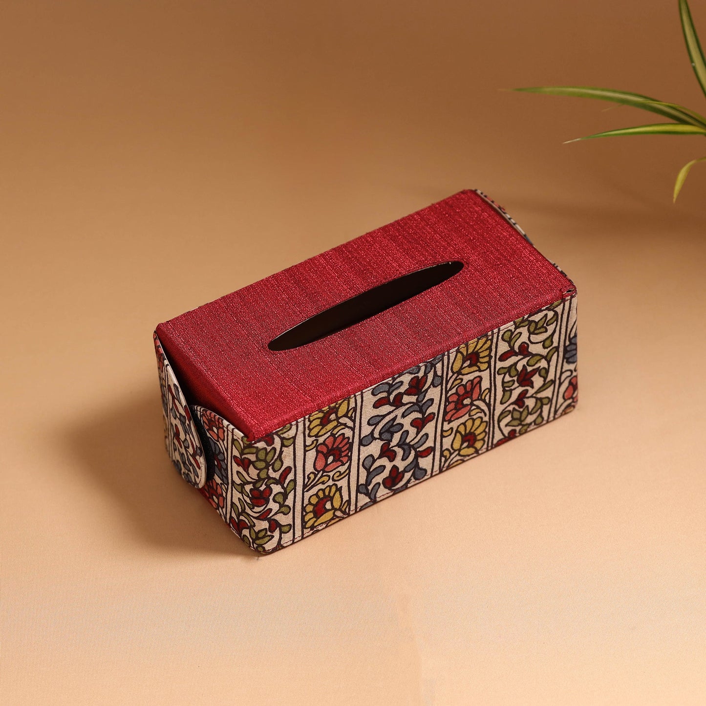 Natural dyed handpainted kalamkari tissue box 43