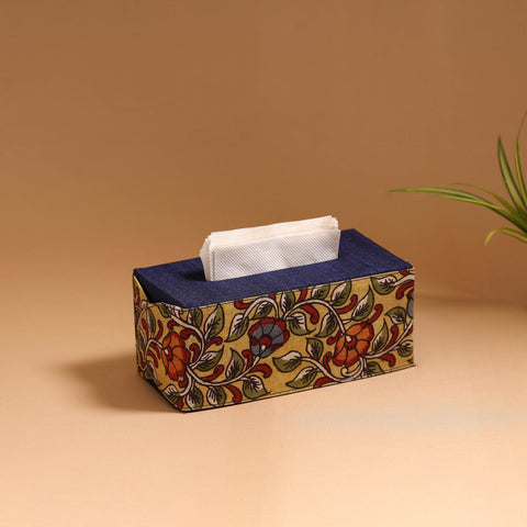 Natural dyed handpainted kalamkari tissue box 45